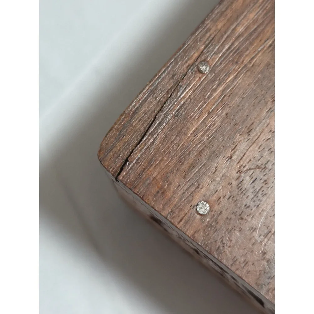 Carved Hinged Wooden Floral Trinket Box, Brown Rectangle Decorative Box